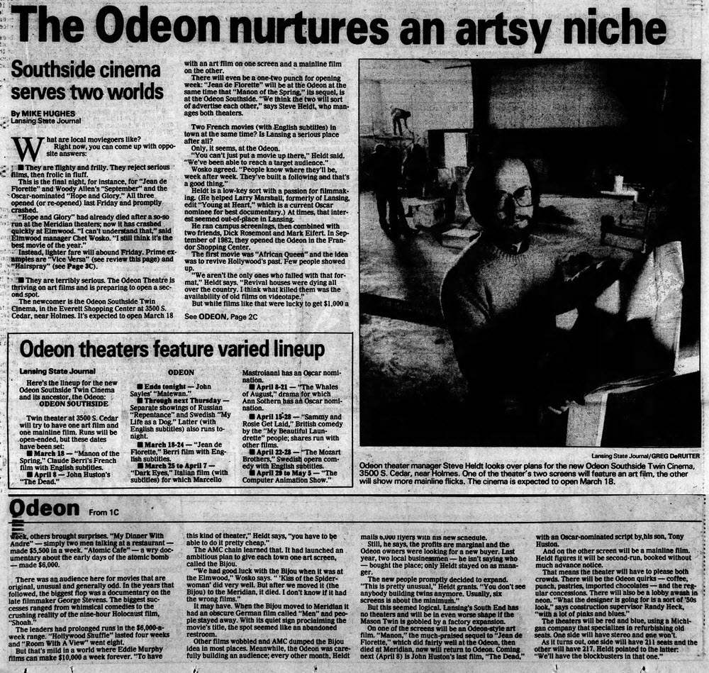 Southside Twin Cinema - March 1988 Article On Theater (newer photo)